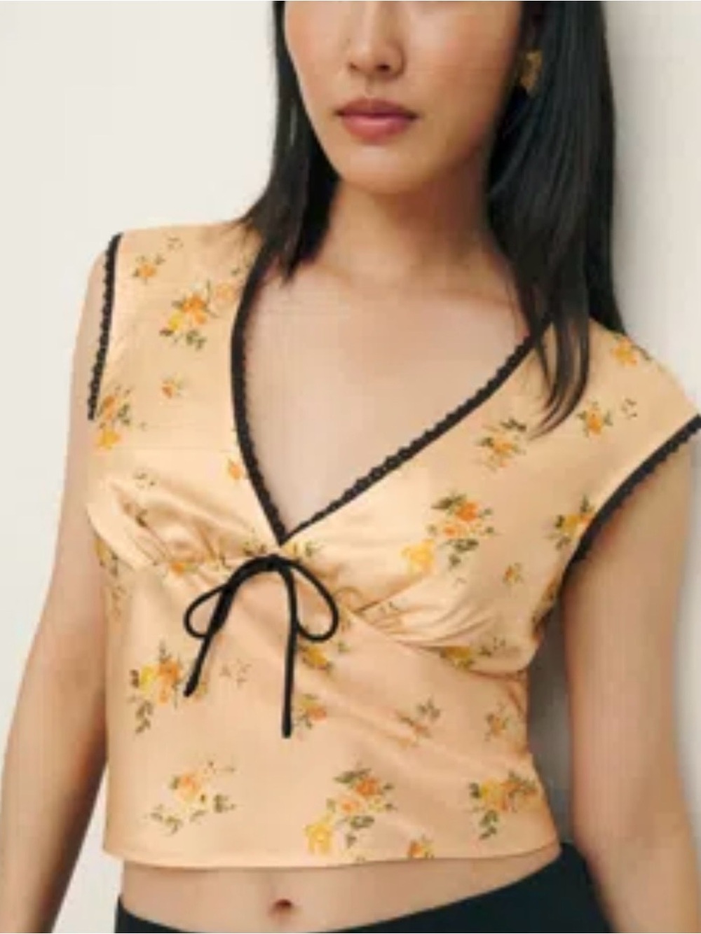Reformation Cherry Silk Top in Petra Floral, 4